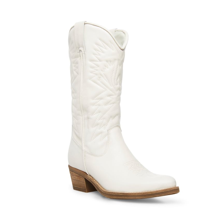 White Steve Madden Hayward Leather Women's High Boots | PH 2870X16M